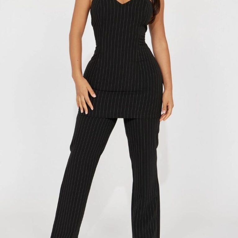 Can't Deny Me Pinstripe Pant Set