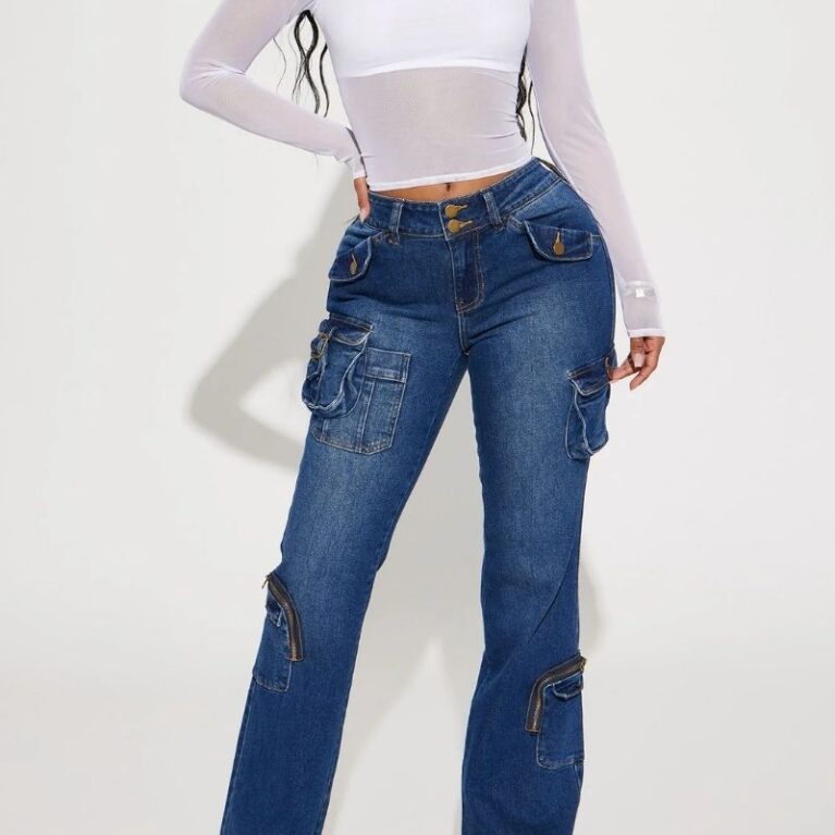 Cut To It Cargo Stretch Flare Jeans