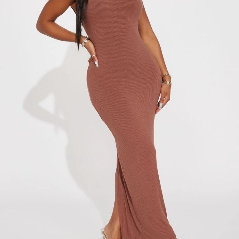 Essential Backless Ribbed Maxi Dress