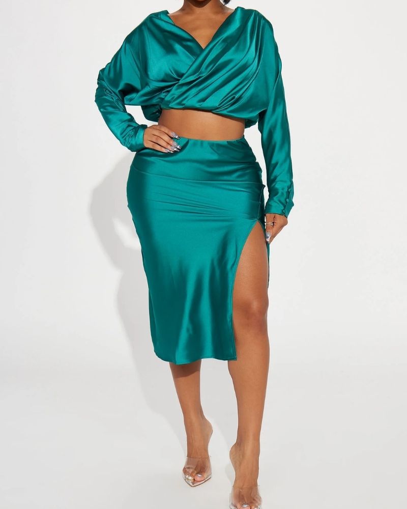 Finding My Way Satin Skirt Set