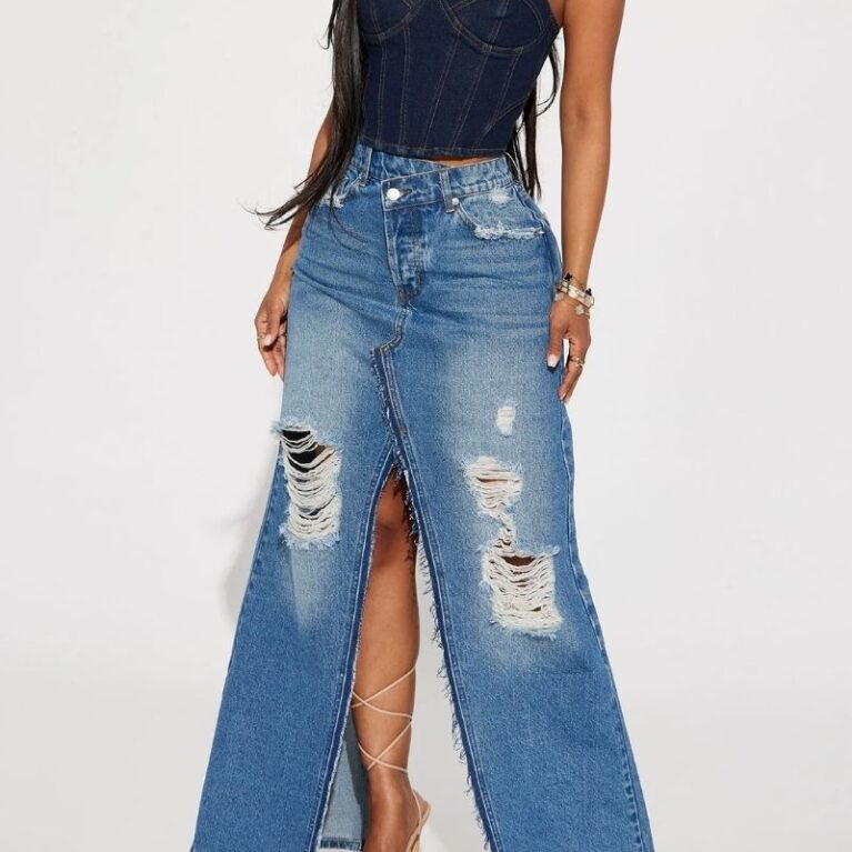 On My Mind Denim Maxi Skirt