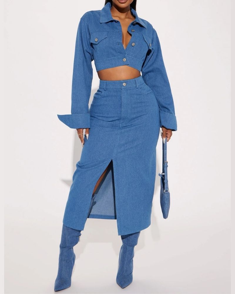 Simply Yours Denim Skirt Set