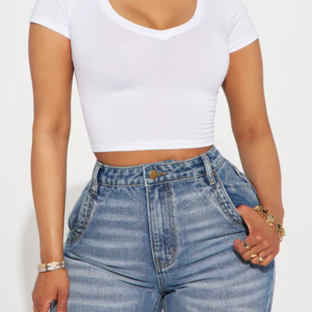 Vanessa V - Neck Crop Top