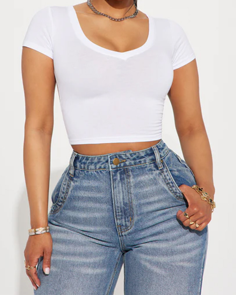 Vanessa V - Neck Crop Top